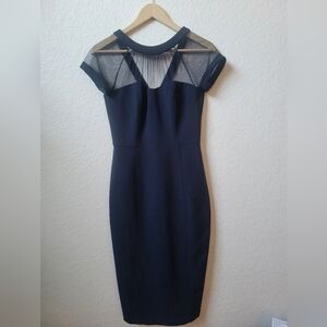 Navy blue Maggy London fitted midi dress size 4